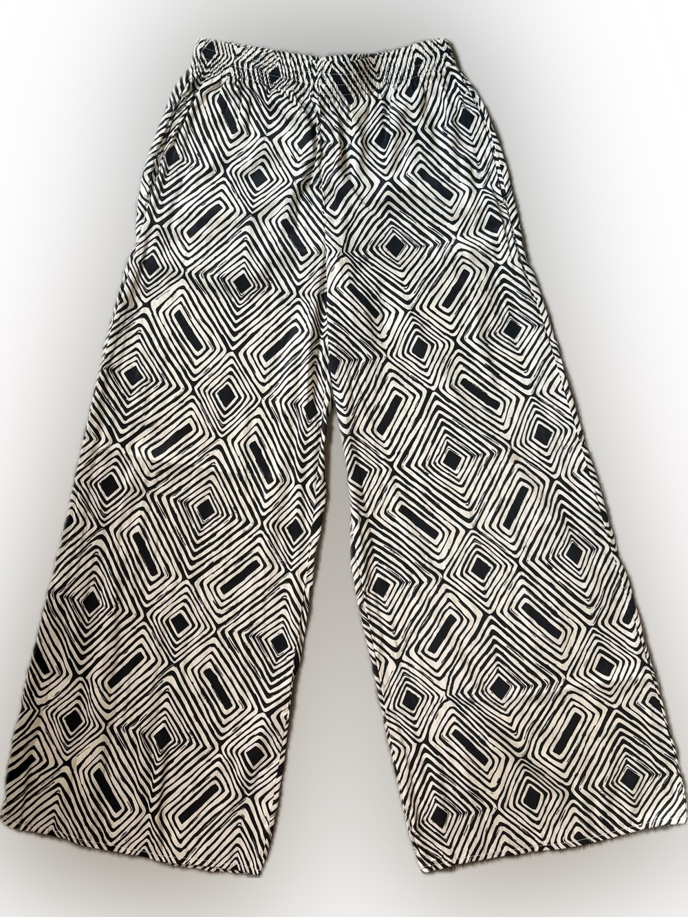 Philosophy Palazzo Pants Geometric Wide Leg Black and Cream Size S